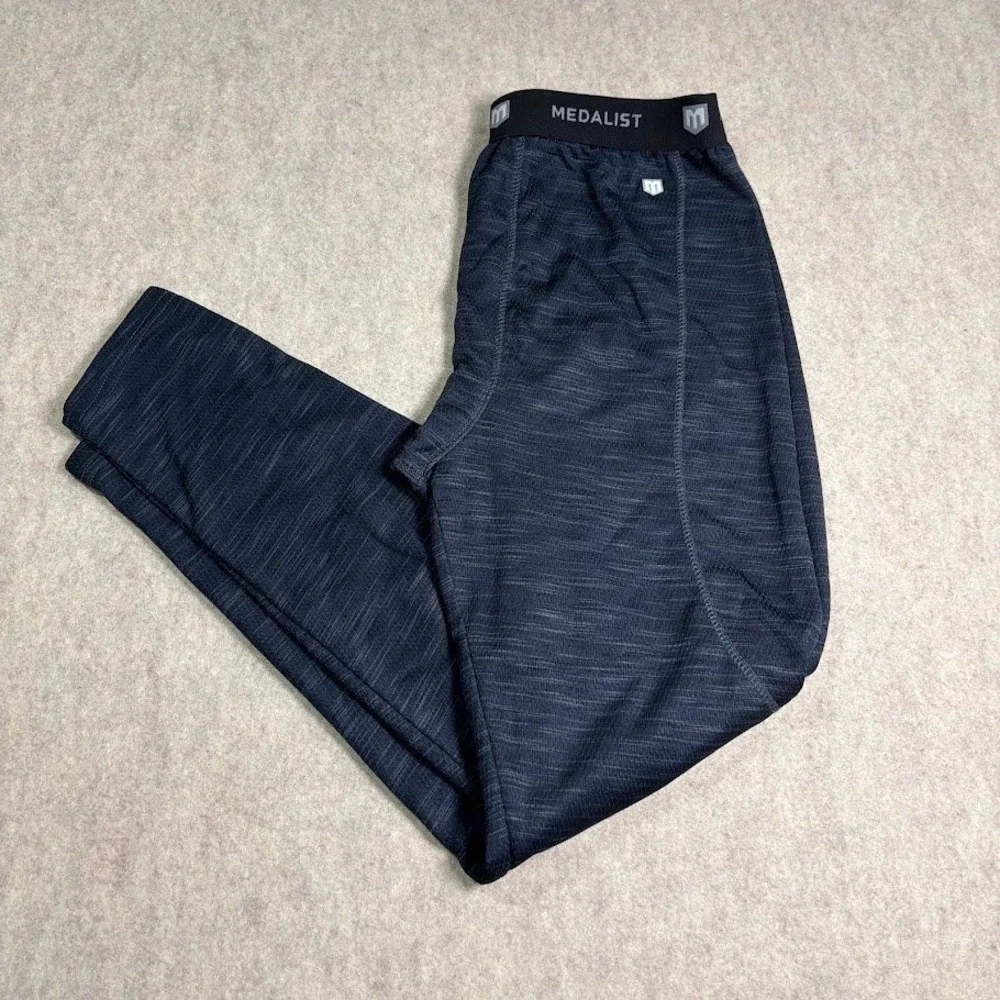 Medalist Base Layer Pants Mens XL Gray Polyester Thermal Leggings Classic Winter